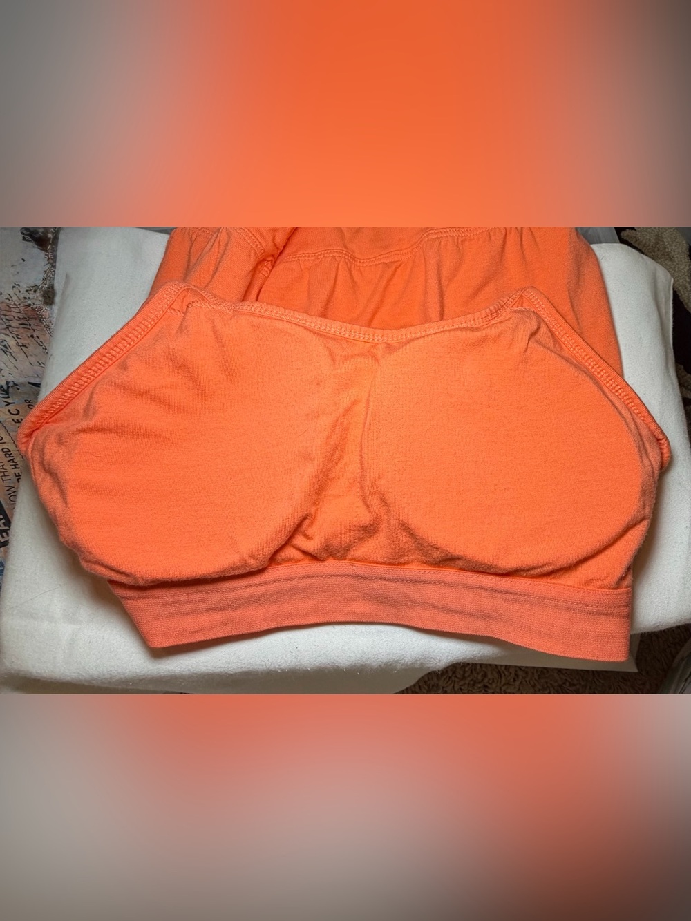 GAIAM Orange Ruched Tank Top with built in bra - Picture 6 of 6